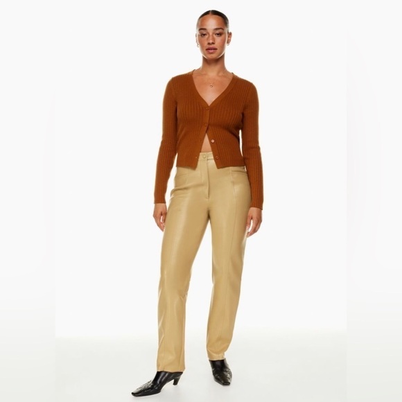 Wilfred Pants - Wilfred Aritzia Rebel High Waisted Straight Leg Vegan Leather Pants